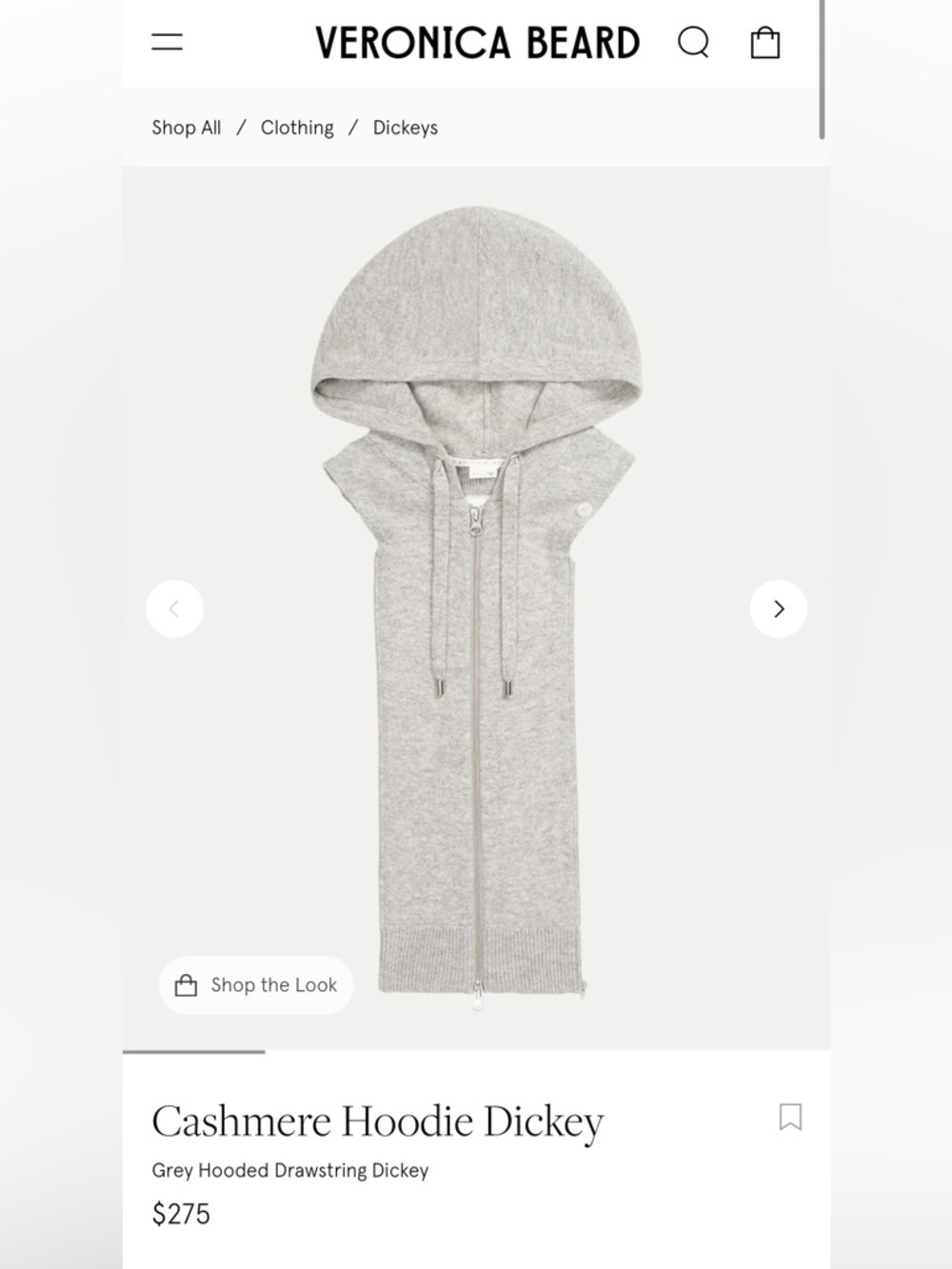 Veronica Beard Cashmere Hoodie Dickey